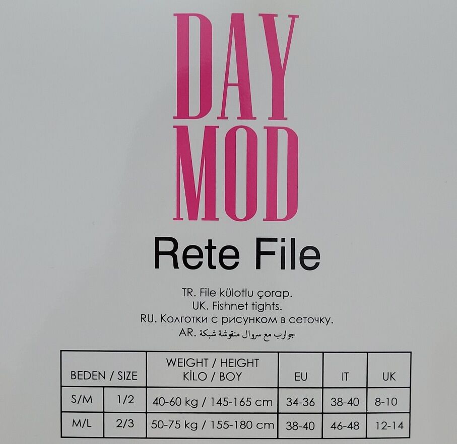Rete File Külotlu Çorap Siyah - M-L